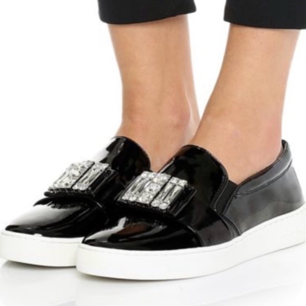 MICHAEL KORS MICHELLE PATENT LEATHER JEWEL LOAFERS